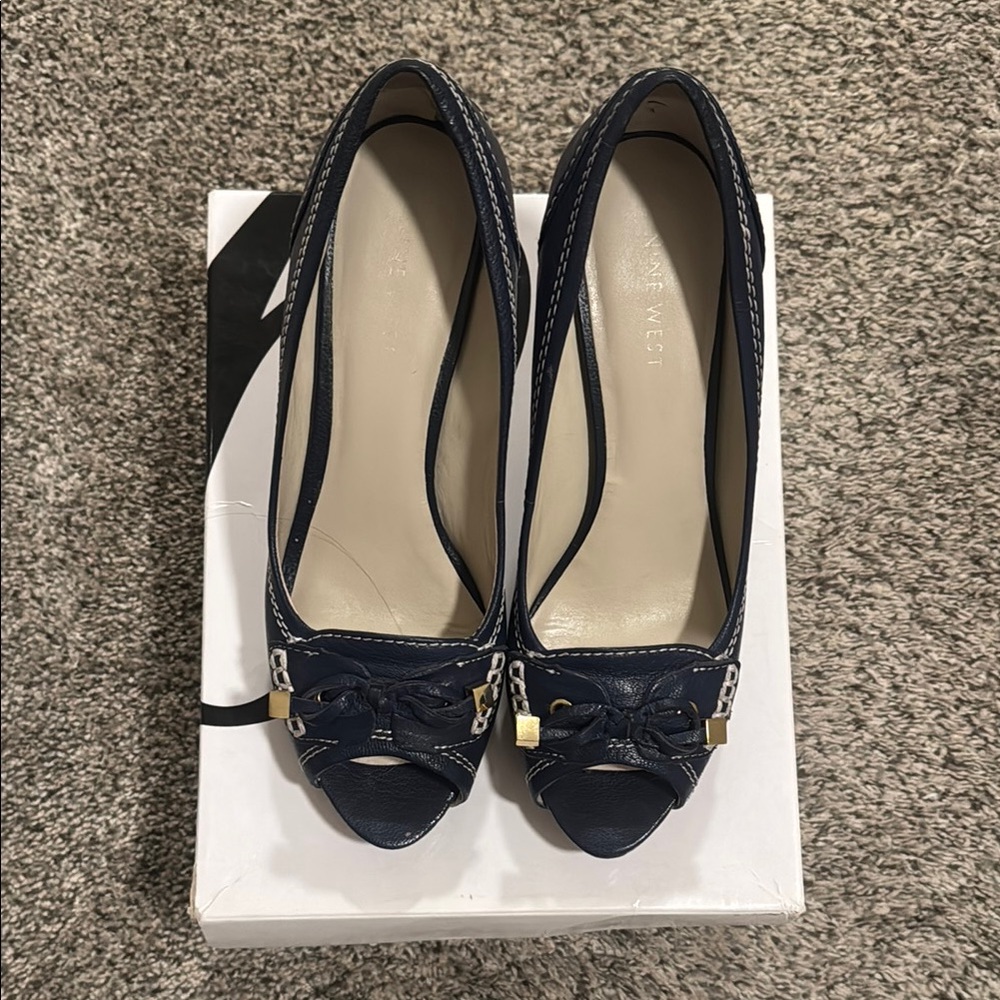 Nine West Blue Heels Timeless Elegance